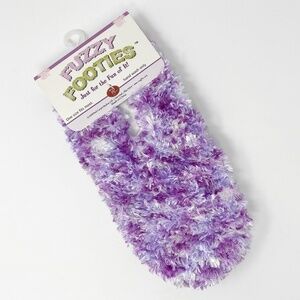 FUZZY FOOTIES | Lavender & White Soft Slippers
